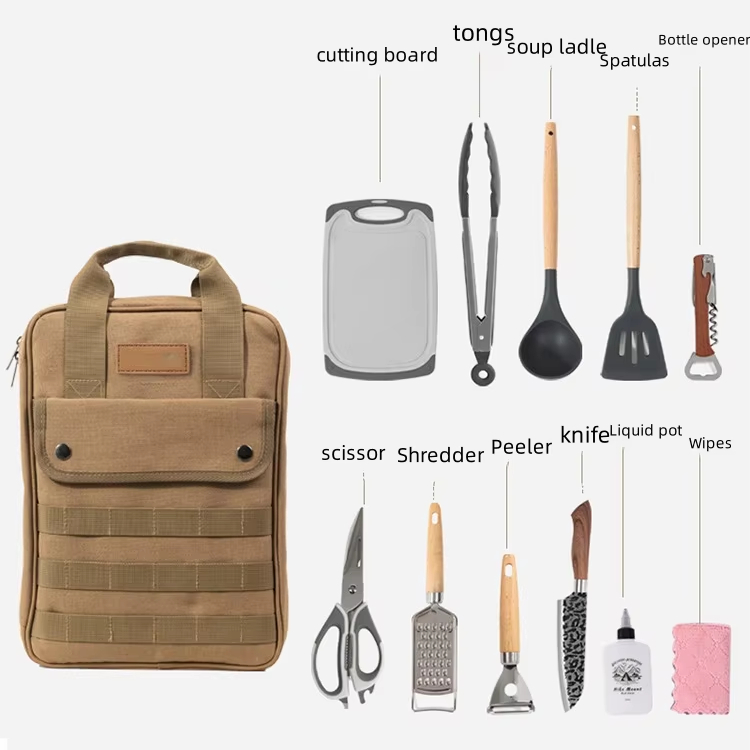 Camping Cooking Accessories Set - Набор аксессуаров для кемпинговой кухни, 12