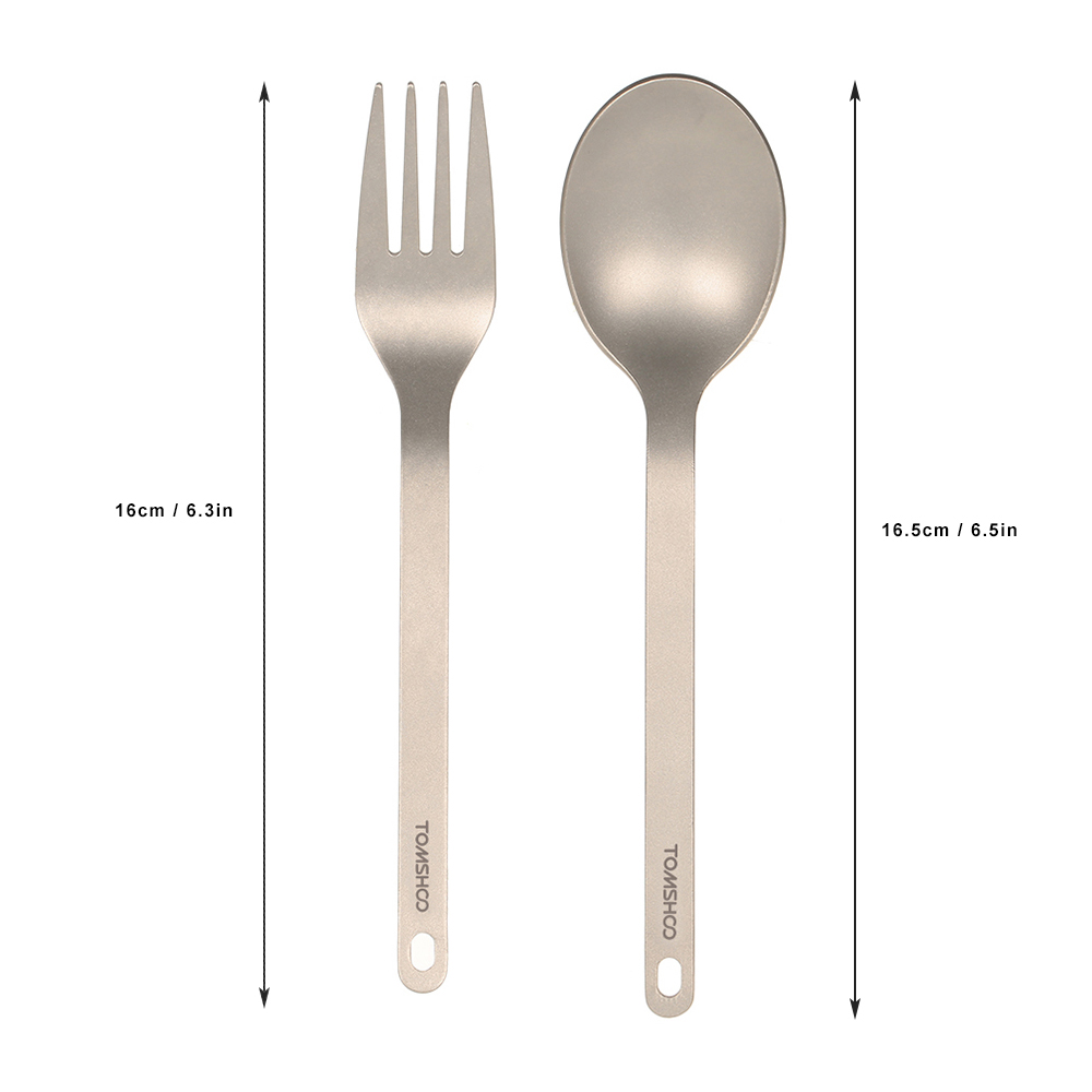 Camping Cooking Cutlery Set - TOMSHOO Титановая посуда, обеденная ложка, столовые
