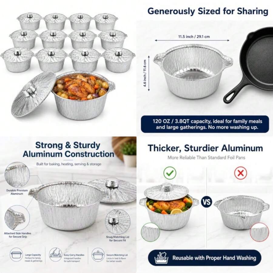 Camping Cooking Pots And Pans - Набор из 12 одноразовых форм с