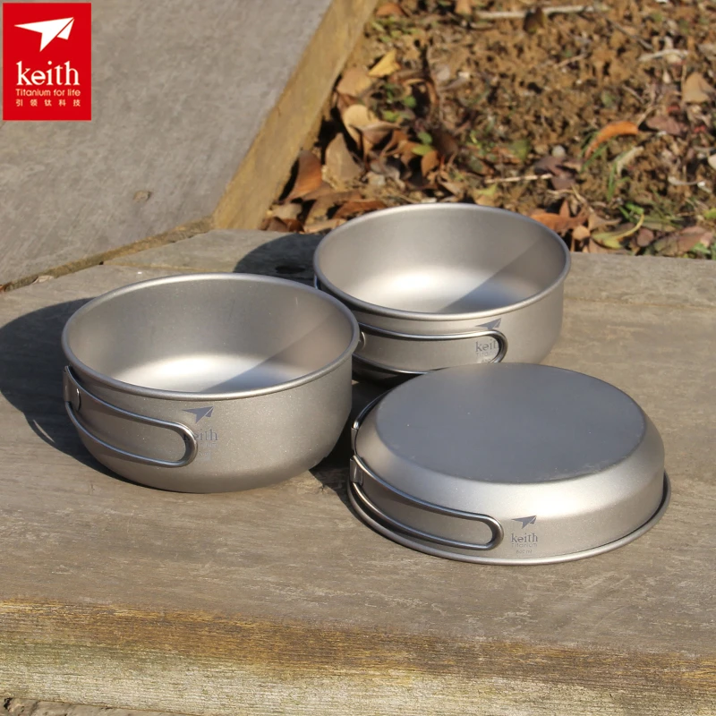 Camping Cooking System - Keith 3 шт. титановая посуда, сковороды,