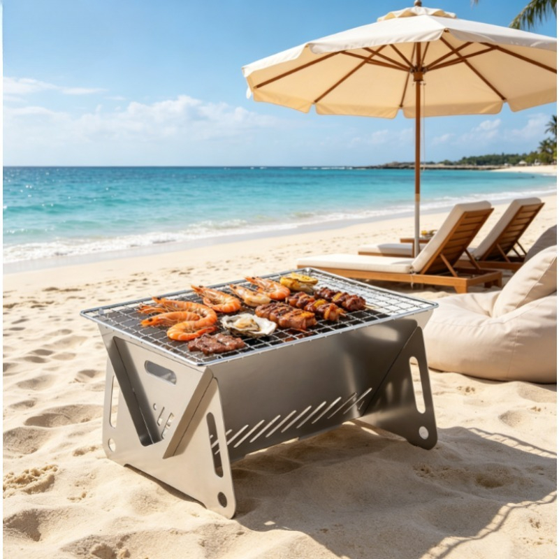 Camp Grill Portable Folding - Мангал-инсинератор из нержавеющей стали – портативная
