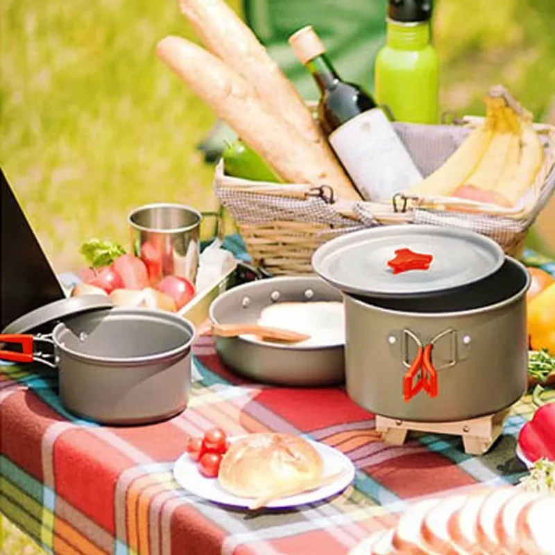 Высококачественная уличная лег – обзор и цена Quality Camping Cooking Set