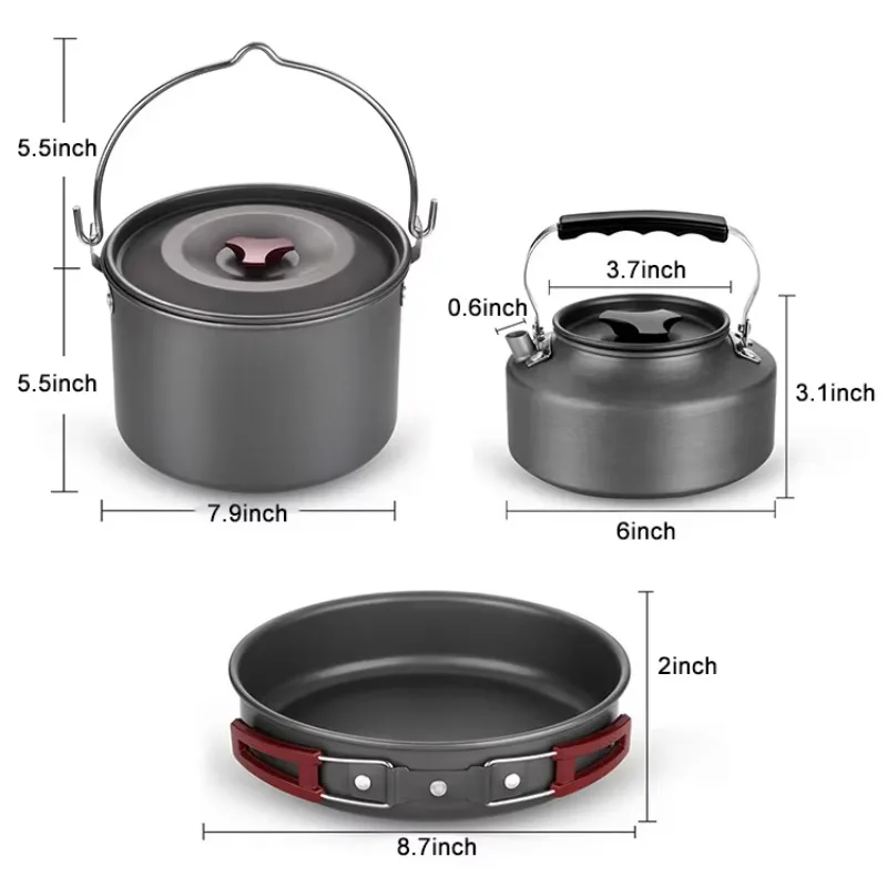 Высококачественная уличная лег – обзор и цена Quality Camping Cooking Set