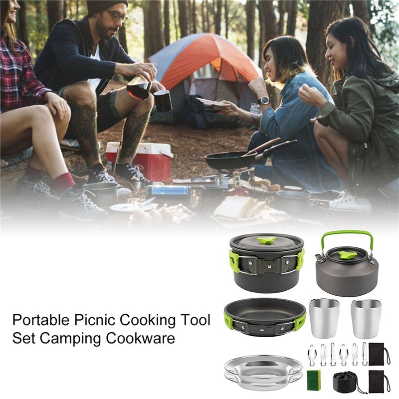 【КУПАТЕЛИ】Посуда для кемпинга, – обзор и цена Camping Cooking Accessories Set