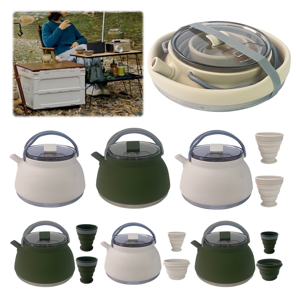 Складной силиконовый чайник дл – обзор и цена Camping Cooking Pots And Pans