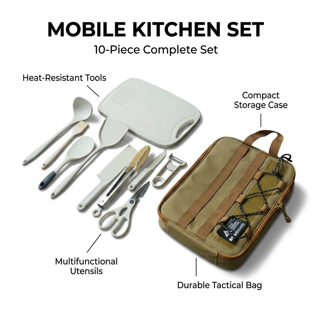 Портативный набор походной пос – обзор и цена Camping Cooking Cutlery Set