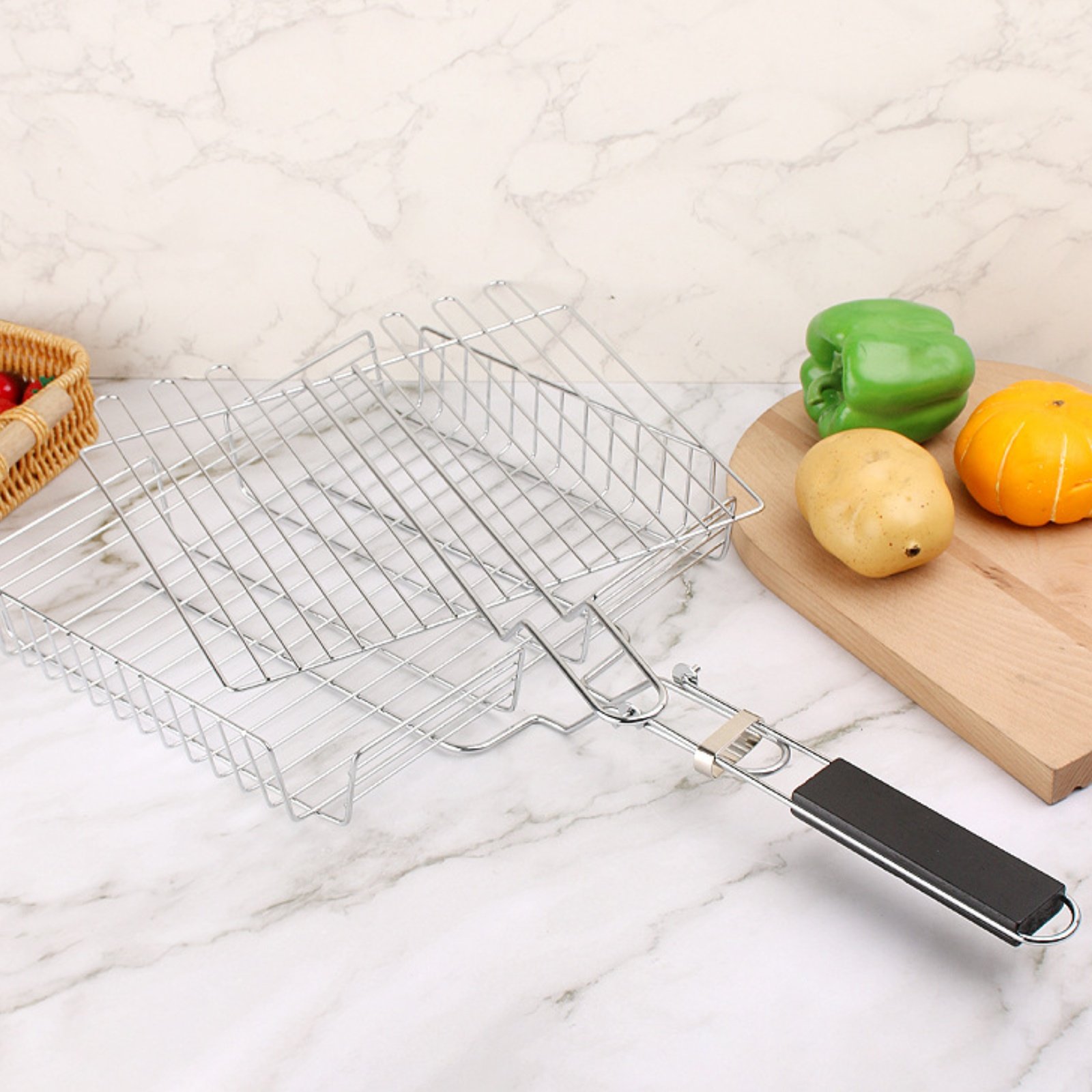 Корзина для гриля с деревянной – обзор и цена Camp Grill Portable Folding
