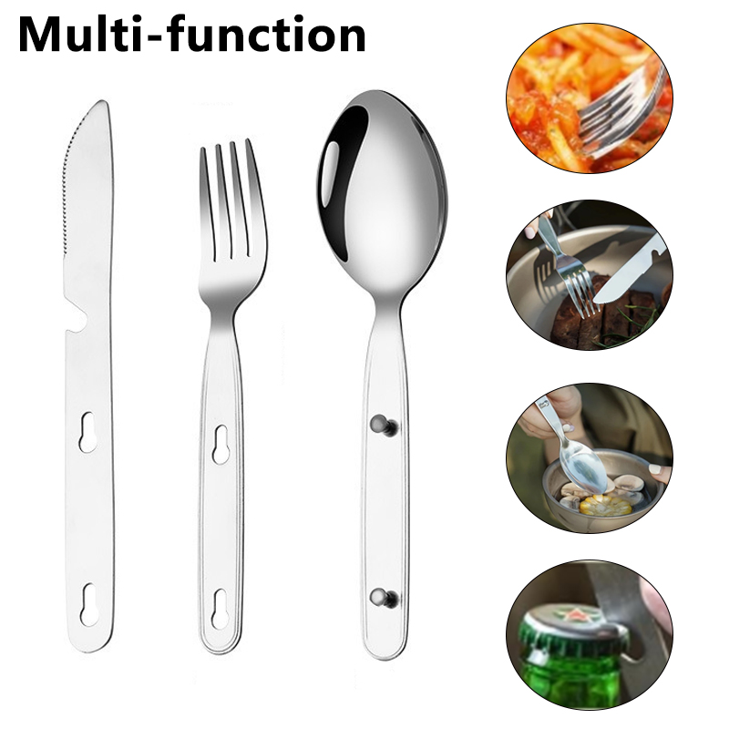 Набор из 3 предметов: складные – обзор и цена Camping Cooking Cutlery Set
