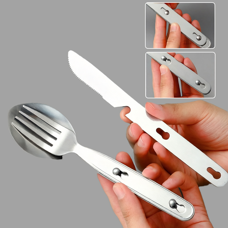 Набор из 3 предметов: складные – обзор и цена Camping Cooking Cutlery Set
