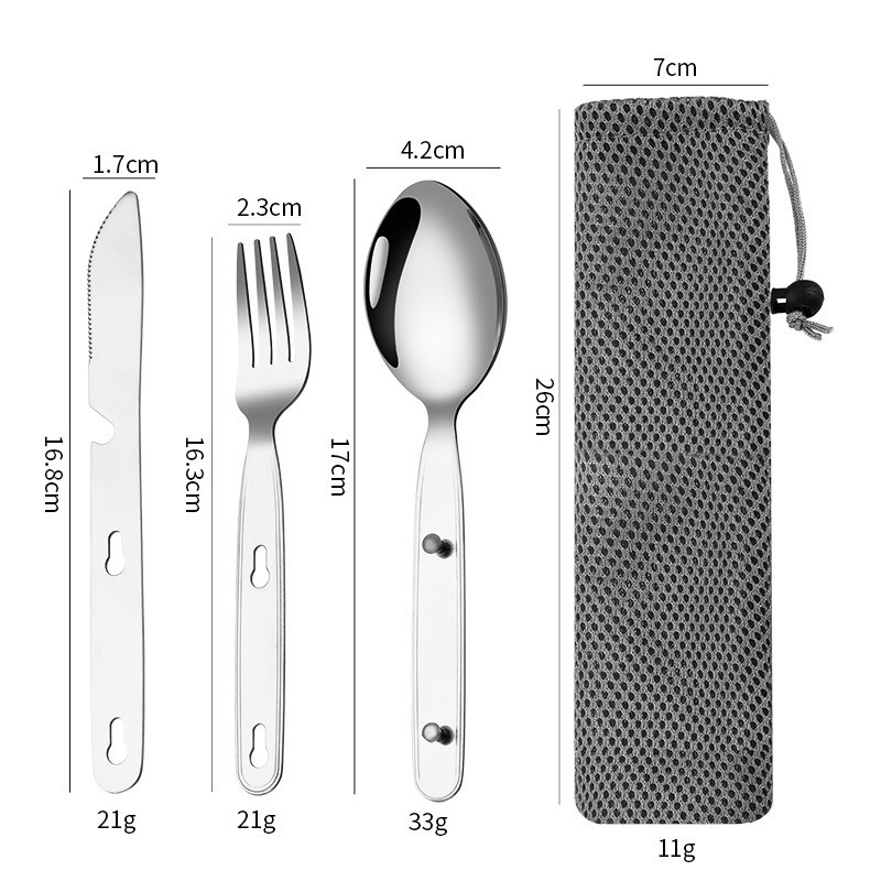 Набор из 3 предметов: складные – обзор и цена Camping Cooking Cutlery Set
