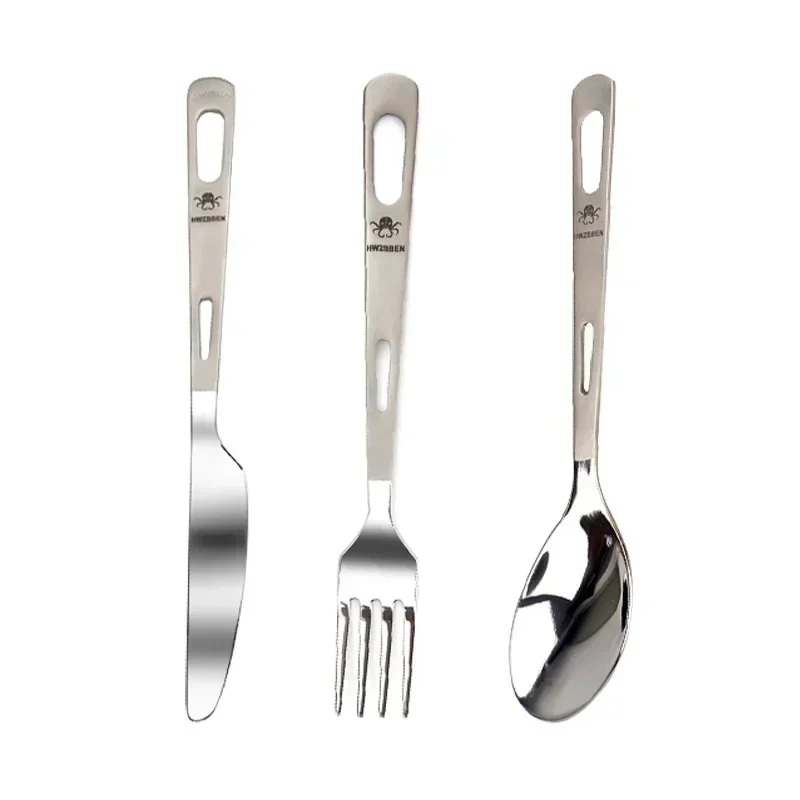HWZBBEN титановая вилка, ложка – обзор и цена Camping Cooking Cutlery Set