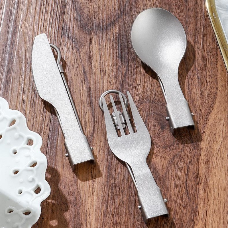 Титановый складной набор столо – обзор и цена Camping Cooking Cutlery Set