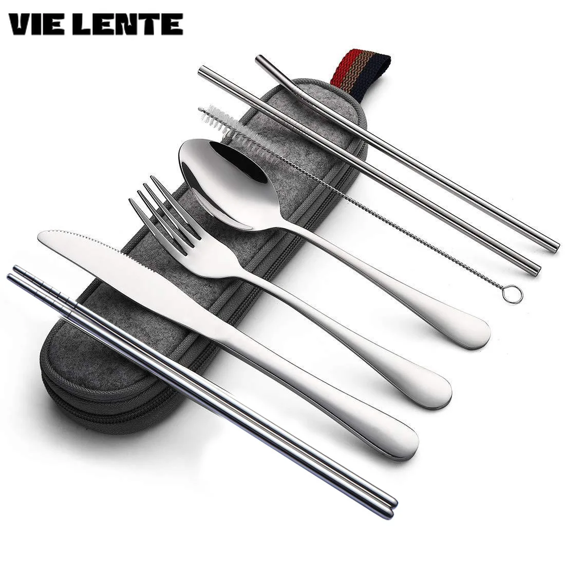8 шт./набор, многоразовые доро – обзор и цена Camping Cooking Cutlery Set