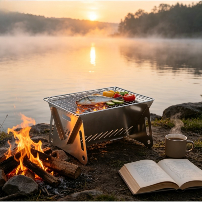 Мангал-инсинератор из нержавею – обзор и цена Camp Grill Portable Folding