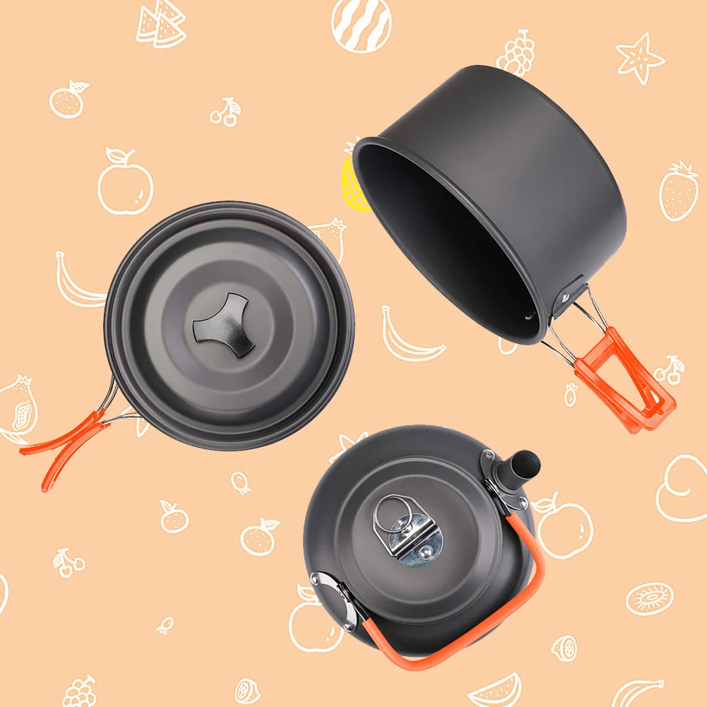 Набор походной посуды: чайник, – обзор и цена Camping Cooking Pots And Pans